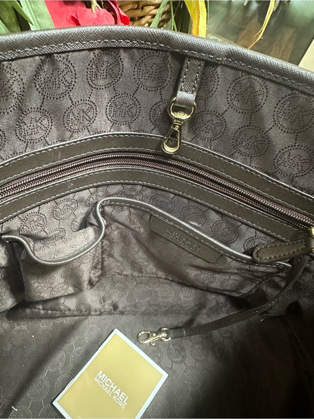Unused MICHAEL KORS JET SET TRAVEL TOTE SHOULDER BAG POPPY CAMOUFLAGE ORANGE XL - Picture 7 of 11